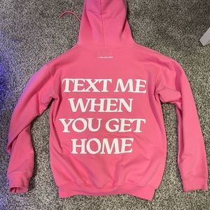 pink lonely ghost text me when you get home hoodie size small